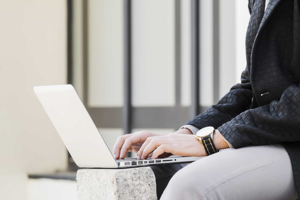 Person using laptop